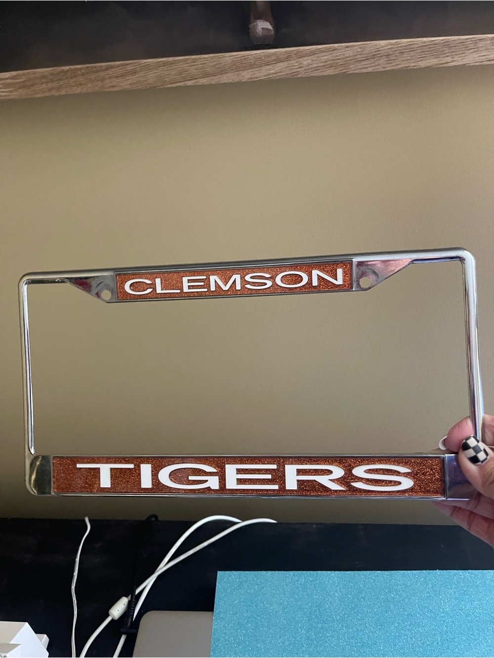 Clemson Tigers Orange License Plate Frame - Needle point pillow- trucker hat